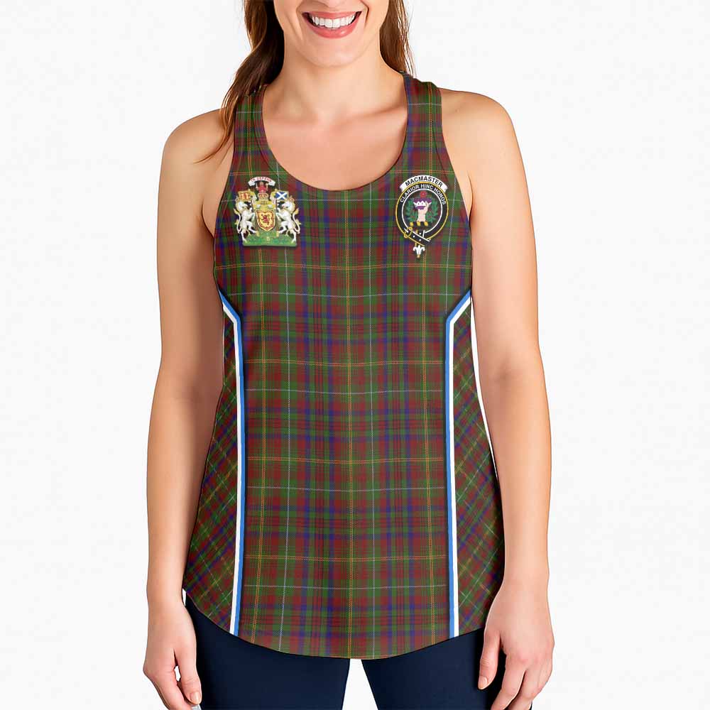 MacMaster (McMaster) Tartan Crest Women Racerback Tanks Scotland Coat of Arm Flag Style - Tartan Vibes Clothing