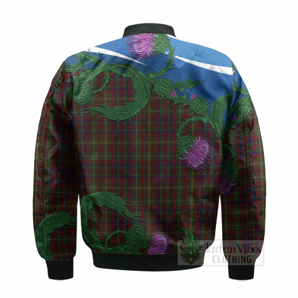MacMaster (McMaster) Tartan Family Crest Bomber Jacket Thistle in Minimalism - Tartan Vibes Clothing