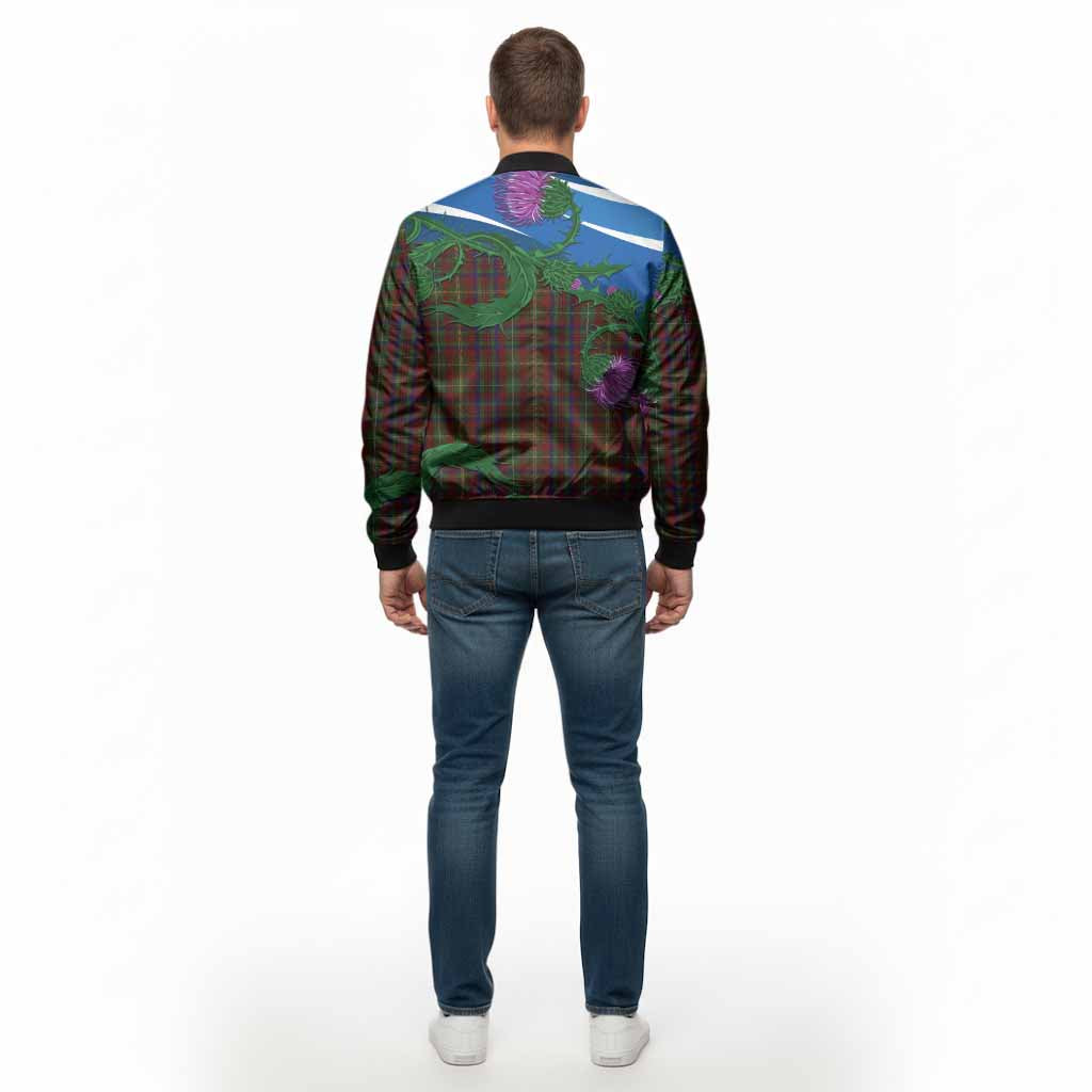 MacMaster (McMaster) Tartan Family Crest Bomber Jacket Thistle in Minimalism - Tartan Vibes Clothing