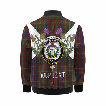 MacMaster (McMaster) Tartan Family Crest Kid Bomber Jacket Scottish Burns Night Thistle Floral