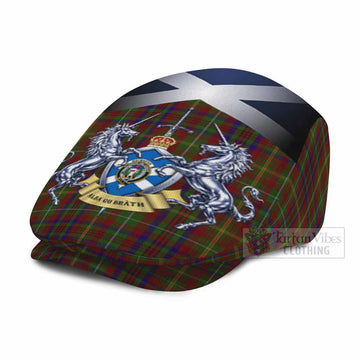 MacMaster (McMaster) Tartan Flat Cap, Jeff Cap Alba Gu Brath Unicorn Crest