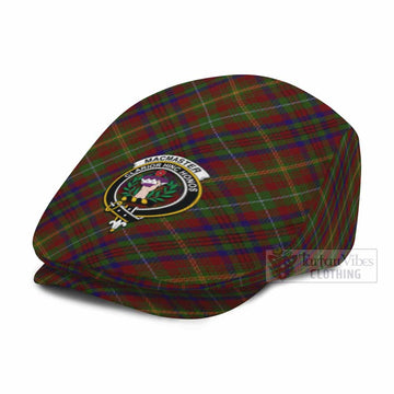 MacMaster (McMaster) Tartan Flat Cap, Jeff Cap Cross Style with Family Crest