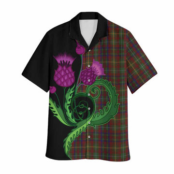 MacMaster (McMaster) Tartan Hawaiian Shirt Traditional Scottish Thistle