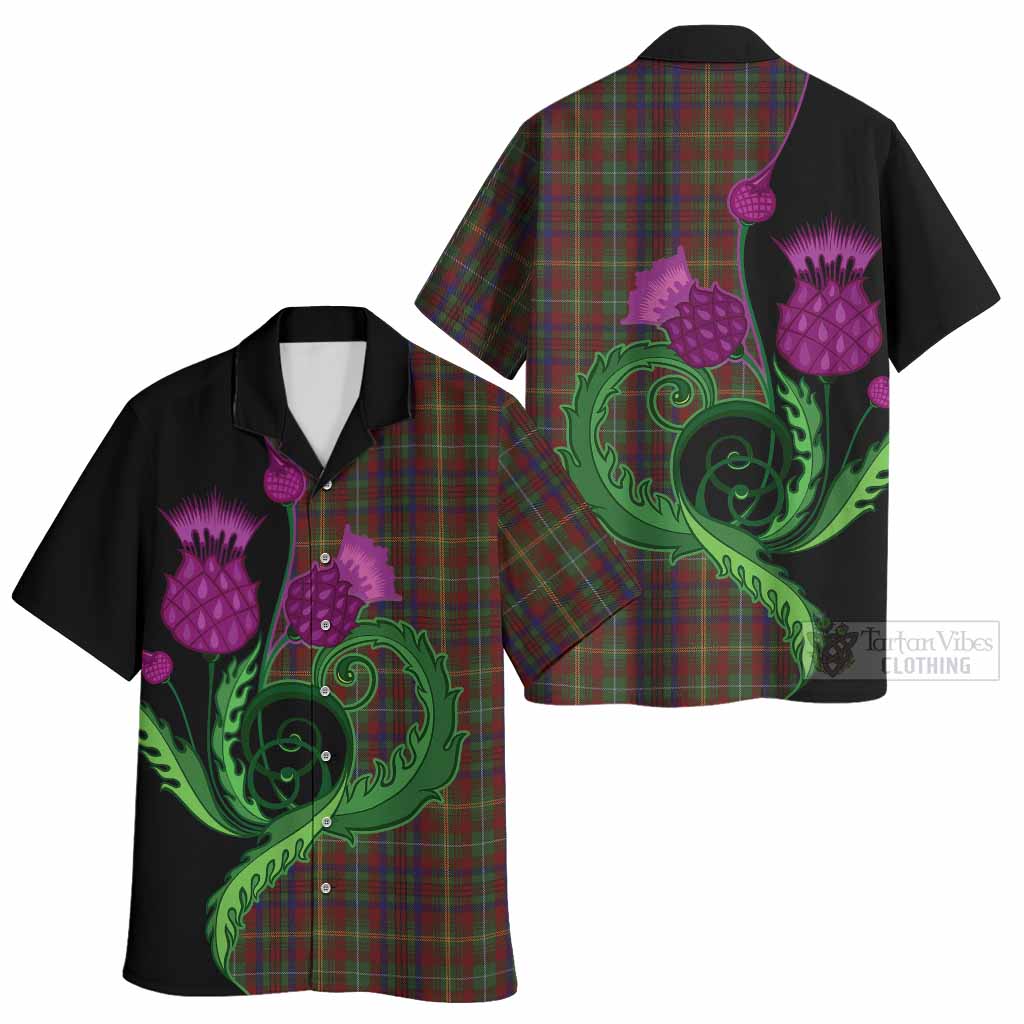 MacMaster (McMaster) Tartan Hawaiian Shirt Traditional Scottish Thistle