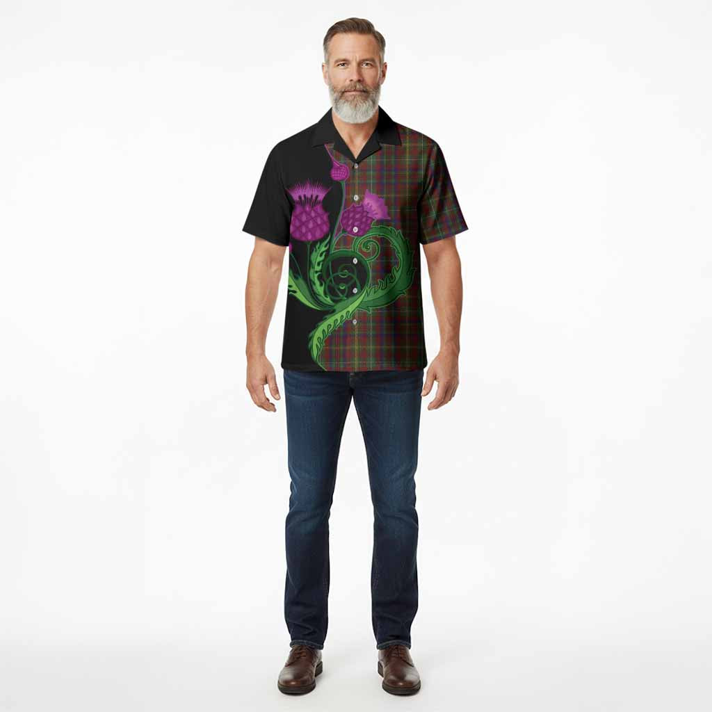 MacMaster (McMaster) Tartan Hawaiian Shirt Traditional Scottish Thistle
