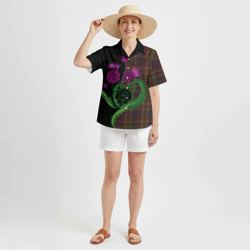 MacMaster (McMaster) Tartan Hawaiian Shirt Traditional Scottish Thistle