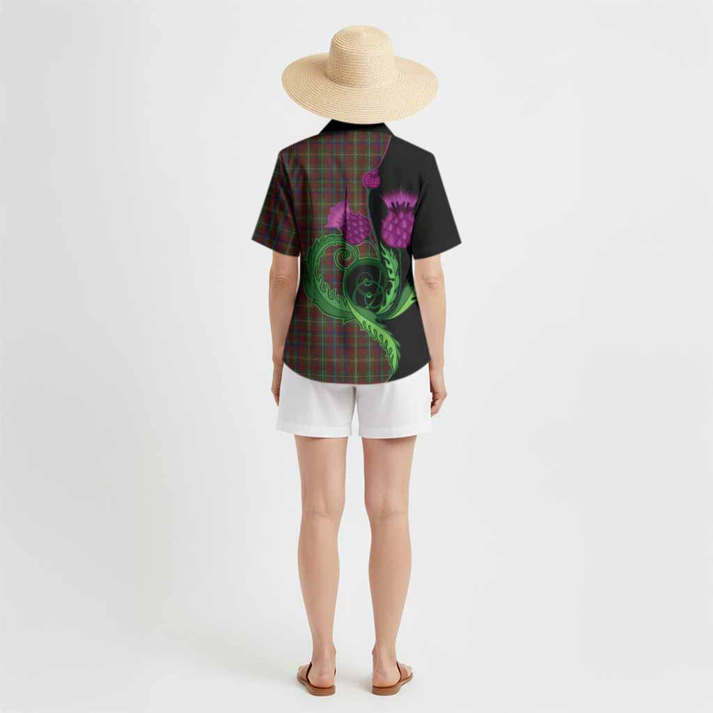 MacMaster (McMaster) Tartan Hawaiian Shirt Traditional Scottish Thistle