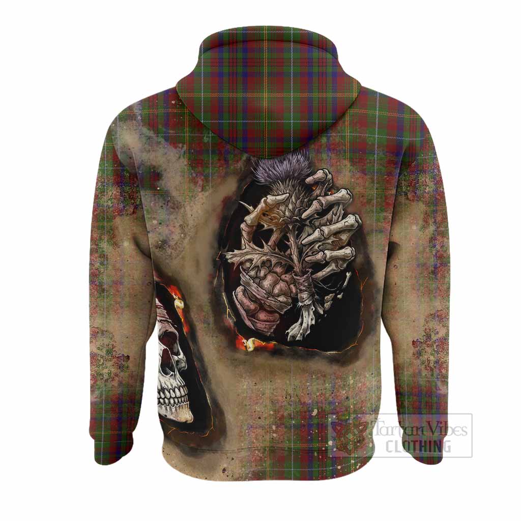 MacMaster (McMaster) Tartan Hoodie Halloween Skeleton With Thistle Burning Effect - Tartan Vibes Clothing