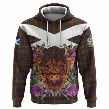 MacMaster (McMaster) Tartan Hoodie Scottish Thistle Heilan Coo