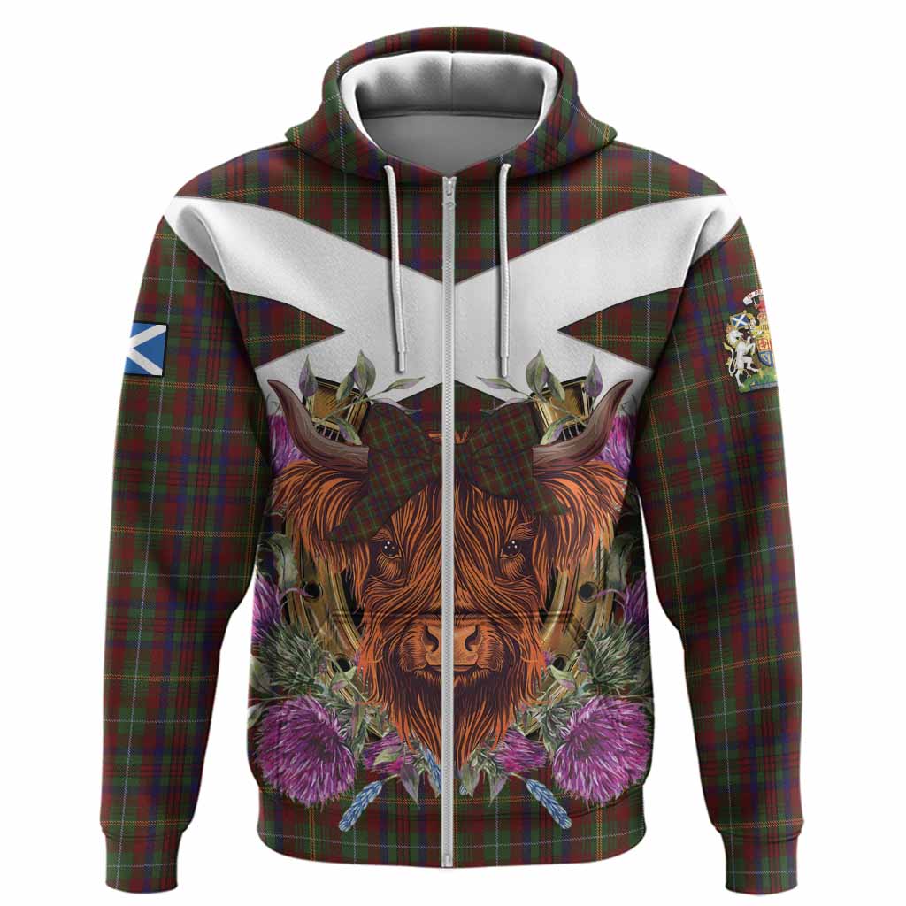 MacMaster (McMaster) Tartan Hoodie Scottish Thistle Heilan Coo Zip Hoodie - Tartan Vibes Clothing