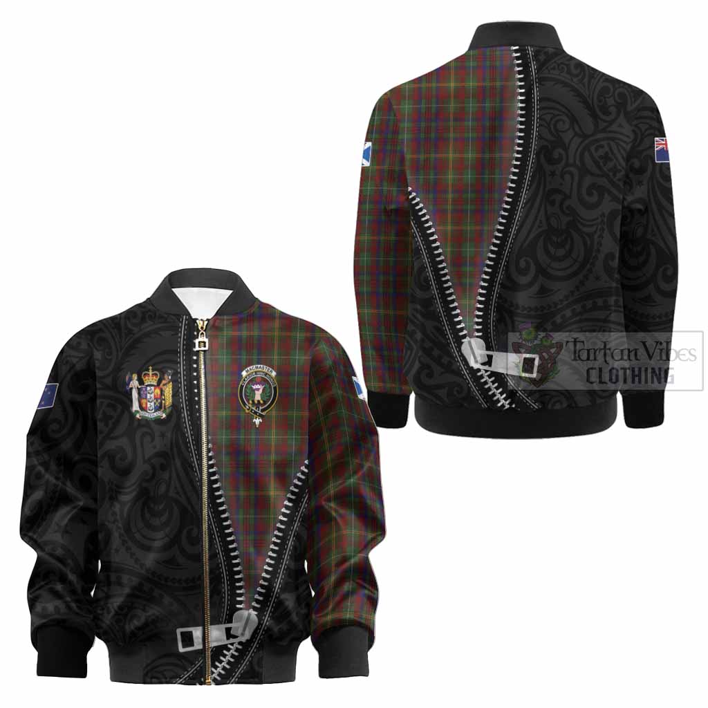 MacMaster (McMaster) Tartan Kid Bomber Jacket New Zealand Pattern Unique Zipper Stylized - Tartan Vibes Clothing