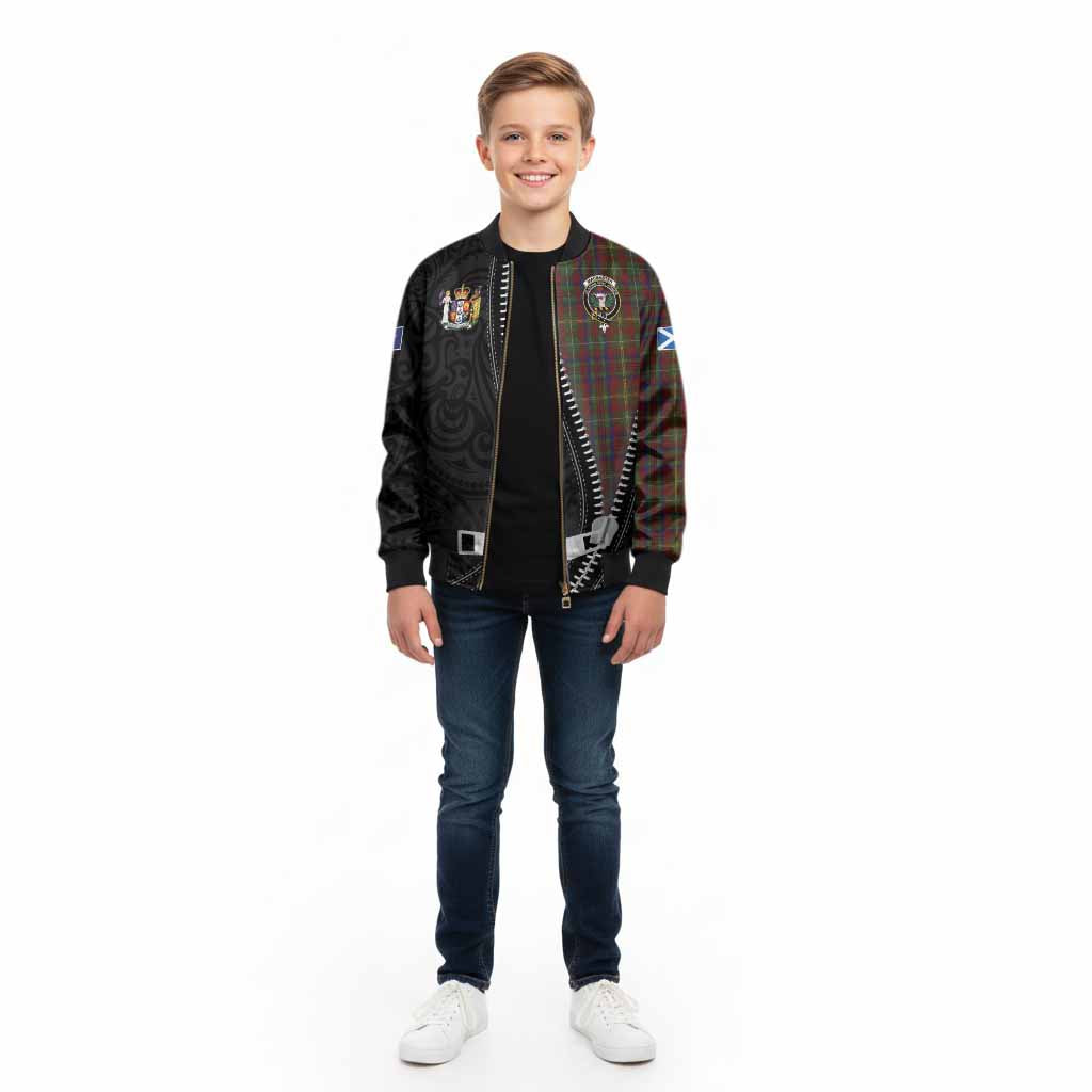 MacMaster (McMaster) Tartan Kid Bomber Jacket New Zealand Pattern Unique Zipper Stylized - Tartan Vibes Clothing