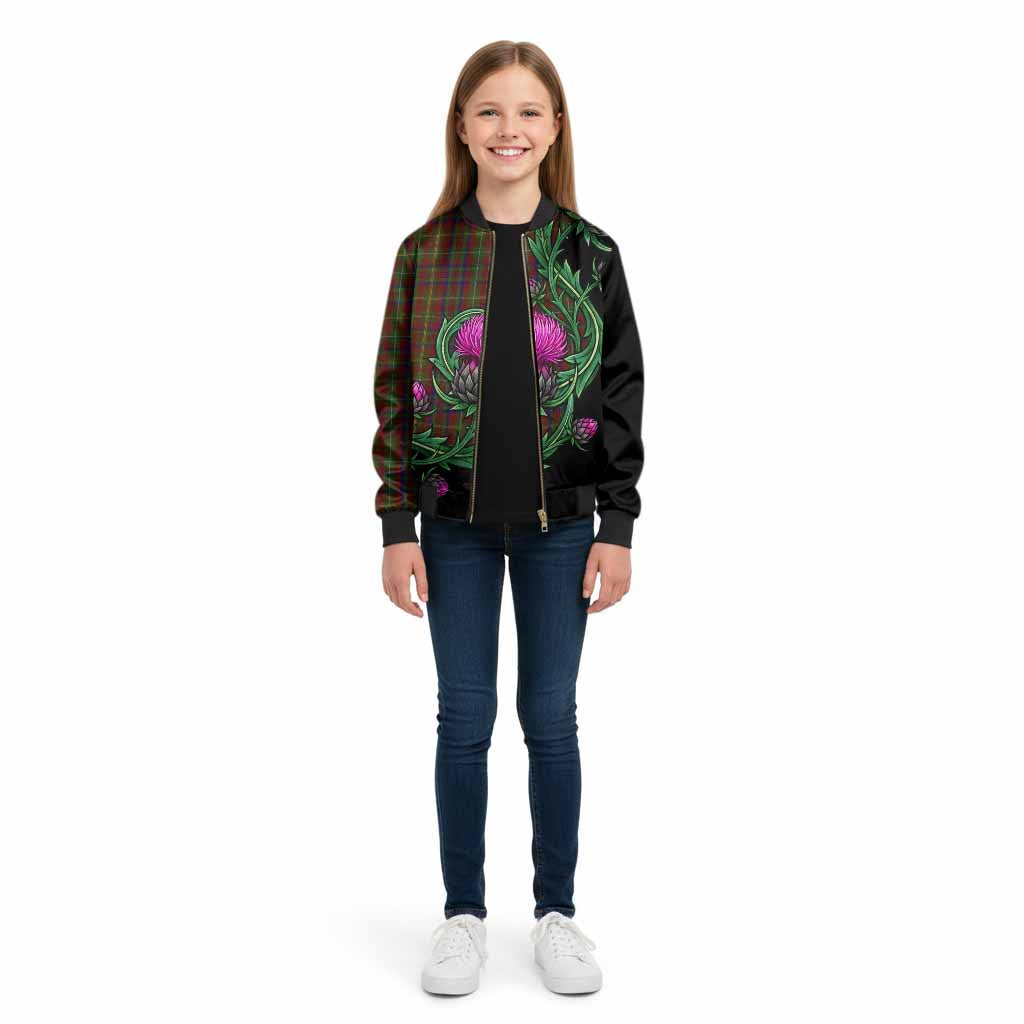 MacMaster (McMaster) Tartan Kid Bomber Jacket Resilient Scottish Thistle - Tartan Vibes Clothing