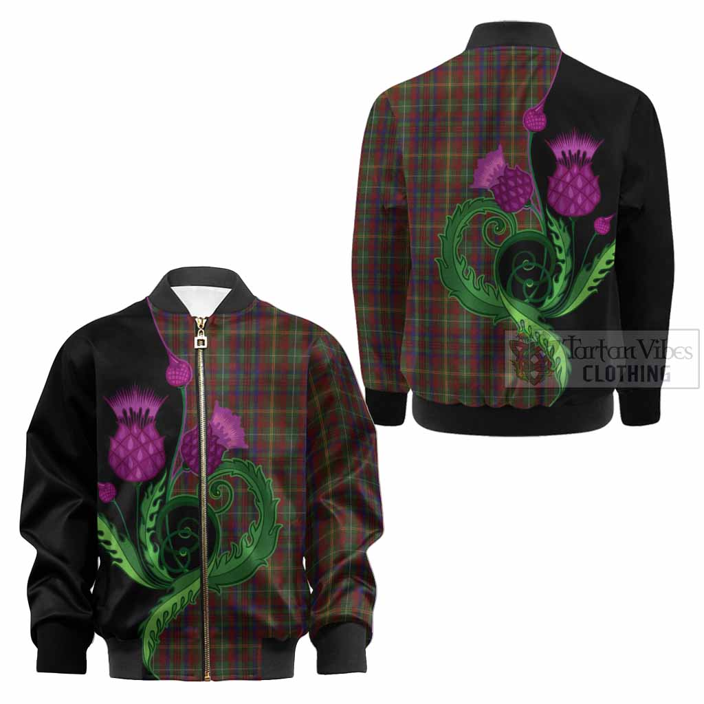 MacMaster (McMaster) Tartan Kid Bomber Jacket Traditional Scottish Thistle - Tartan Vibes Clothing