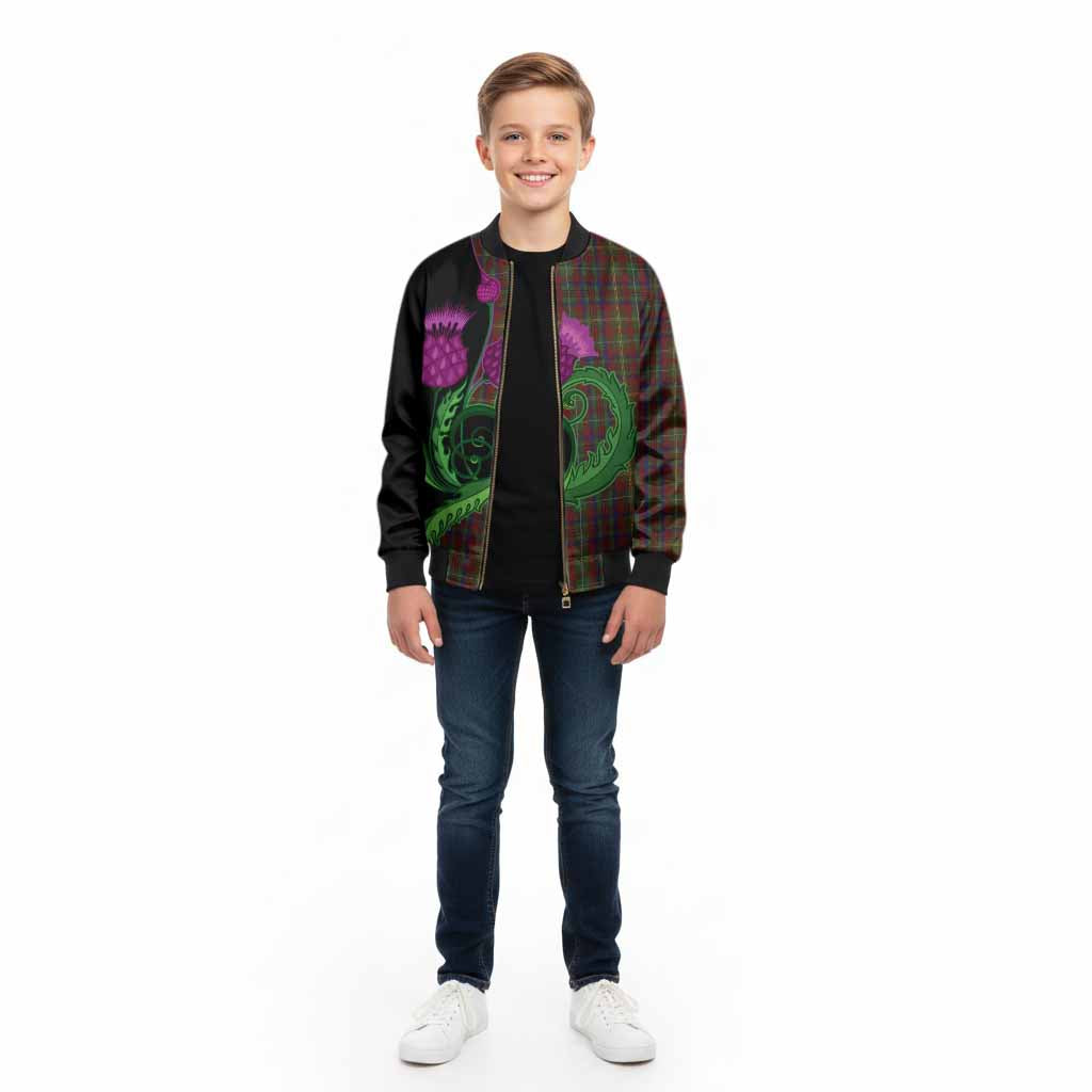 MacMaster (McMaster) Tartan Kid Bomber Jacket Traditional Scottish Thistle - Tartan Vibes Clothing