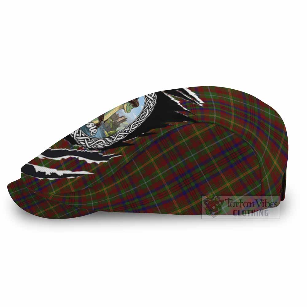 MacMaster (McMaster) Tartan Loch Ness Monster Flat Cap, Jeff Cap Celtic Knot Nessie Art - Tartan Vibes Clothing