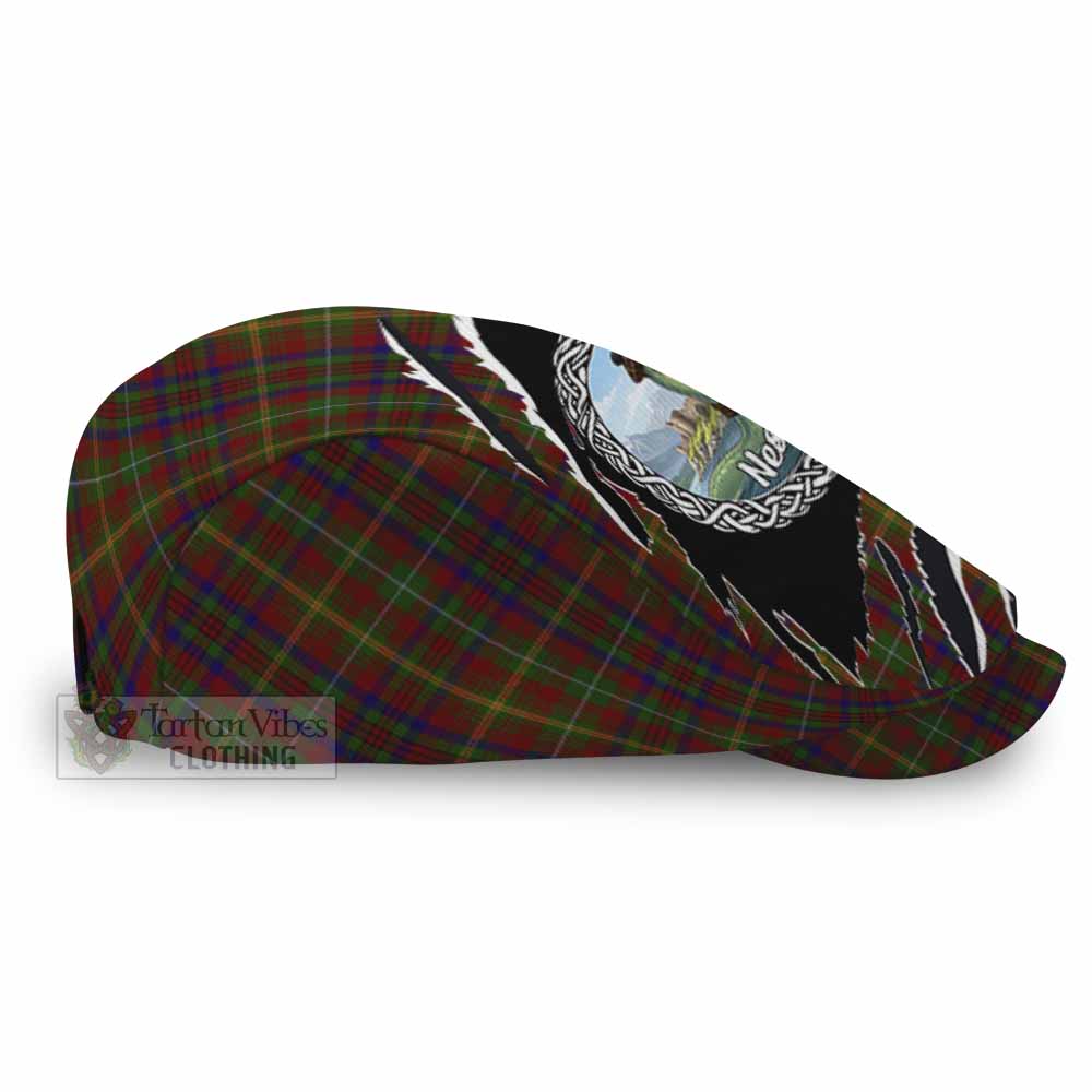 MacMaster (McMaster) Tartan Loch Ness Monster Flat Cap, Jeff Cap Celtic Knot Nessie Art - Tartan Vibes Clothing