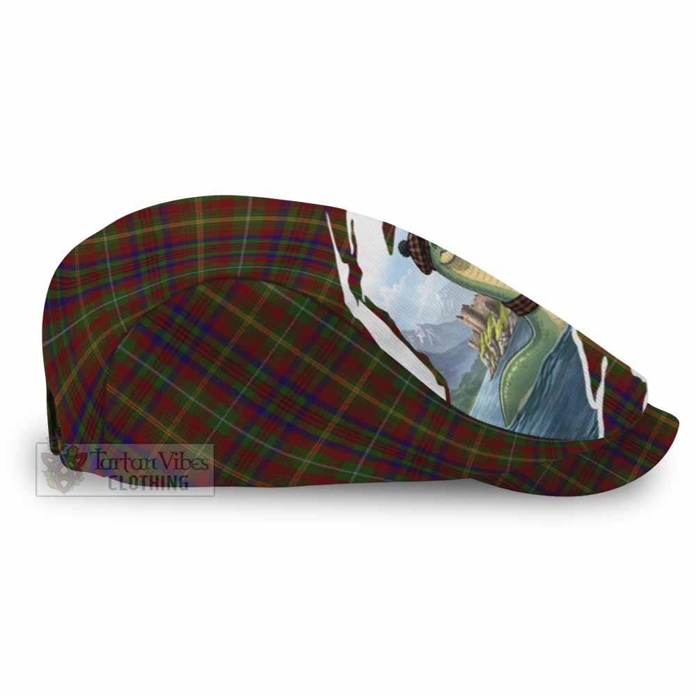 MacMaster (McMaster) Tartan Loch Ness Monster Scottish Heritage Art Flat Cap, Jeff Cap - Tartan Vibes Clothing
