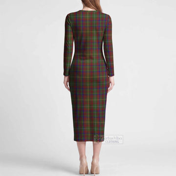 MacMaster (McMaster) Tartan Long Sleeve Bodycon Midi Dress