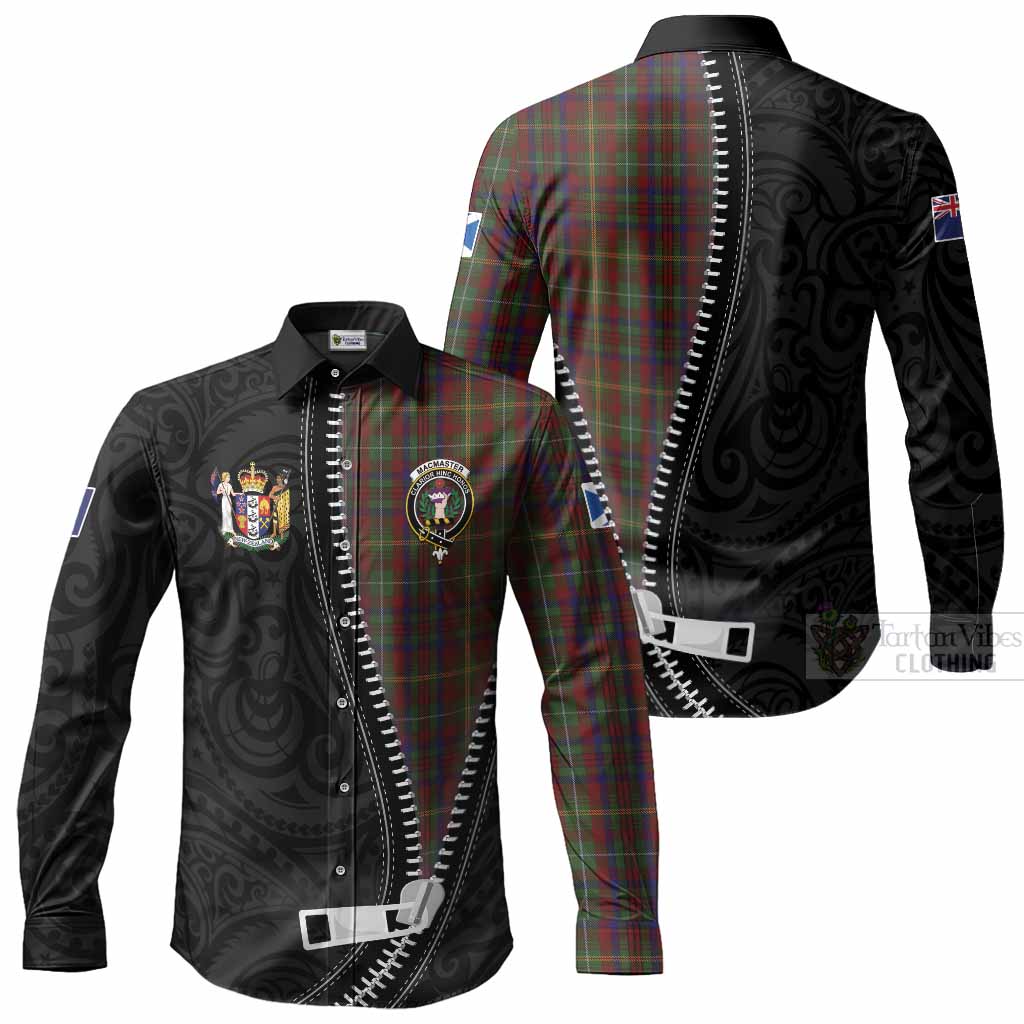 MacMaster (McMaster) Tartan Long Sleeve Button Shirts New Zealand Pattern Unique Zipper Stylized