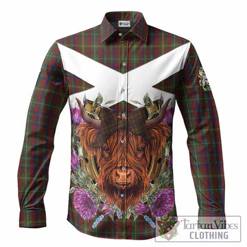 MacMaster (McMaster) Tartan Long Sleeve Button Shirts Scottish Thistle Heilan Coo