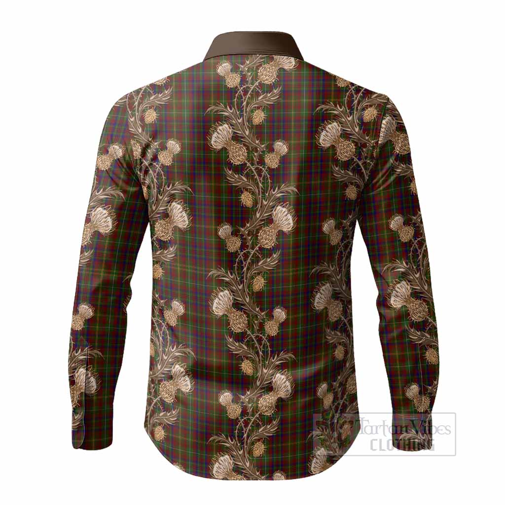 MacMaster (McMaster) Tartan Long Sleeve Button Shirts Seamless Scottish Thistle Flowers