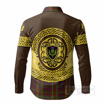 MacMaster (McMaster) Tartan Long Sleeve Button Shirts Unicorn Celtic Knot And Thistle Emblem