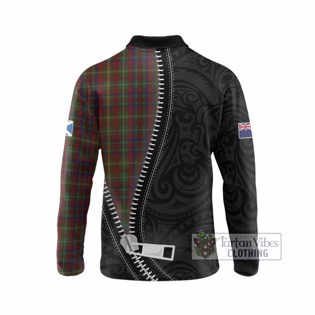 MacMaster (McMaster) Tartan Long Sleeve Polo Shirt New Zealand Pattern Unique Zipper Stylized