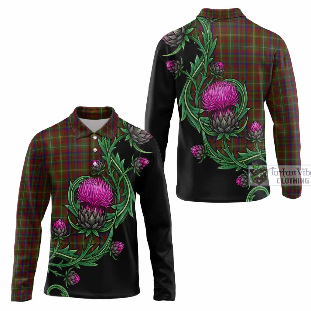 MacMaster (McMaster) Tartan Long Sleeve Polo Shirt Resilient Scottish Thistle - Tartan Vibes Clothing