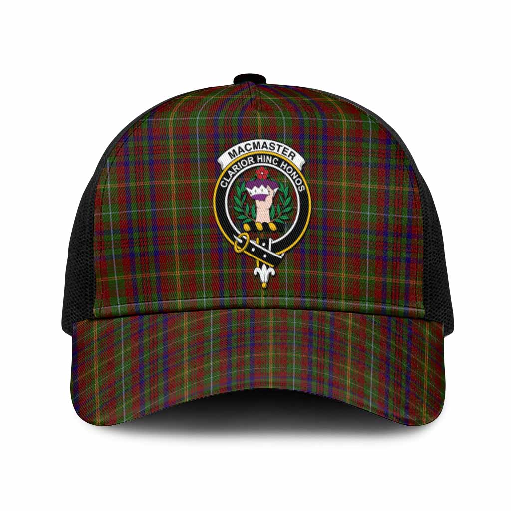 MacMaster (McMaster) Tartan Mesh Trucker Cap with Family Crest One Size (Adjustable) Black - Tartan Vibes Clothing