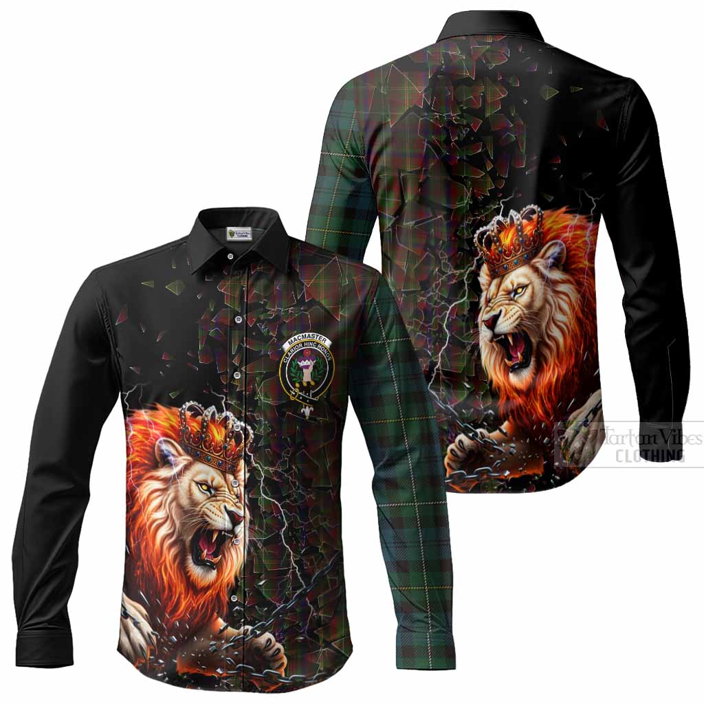 MacMaster (McMaster) Tartan Mighty Lion Long Sleeve Button Shirts Explosion Flying Pieces