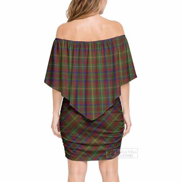 MacMaster (McMaster) Tartan Off Shoulder Draped Bodycon Mini Dress - Tartan Vibes Clothing
