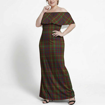 MacMaster (McMaster) Tartan Off Shoulder Ruffle Maxi Dress