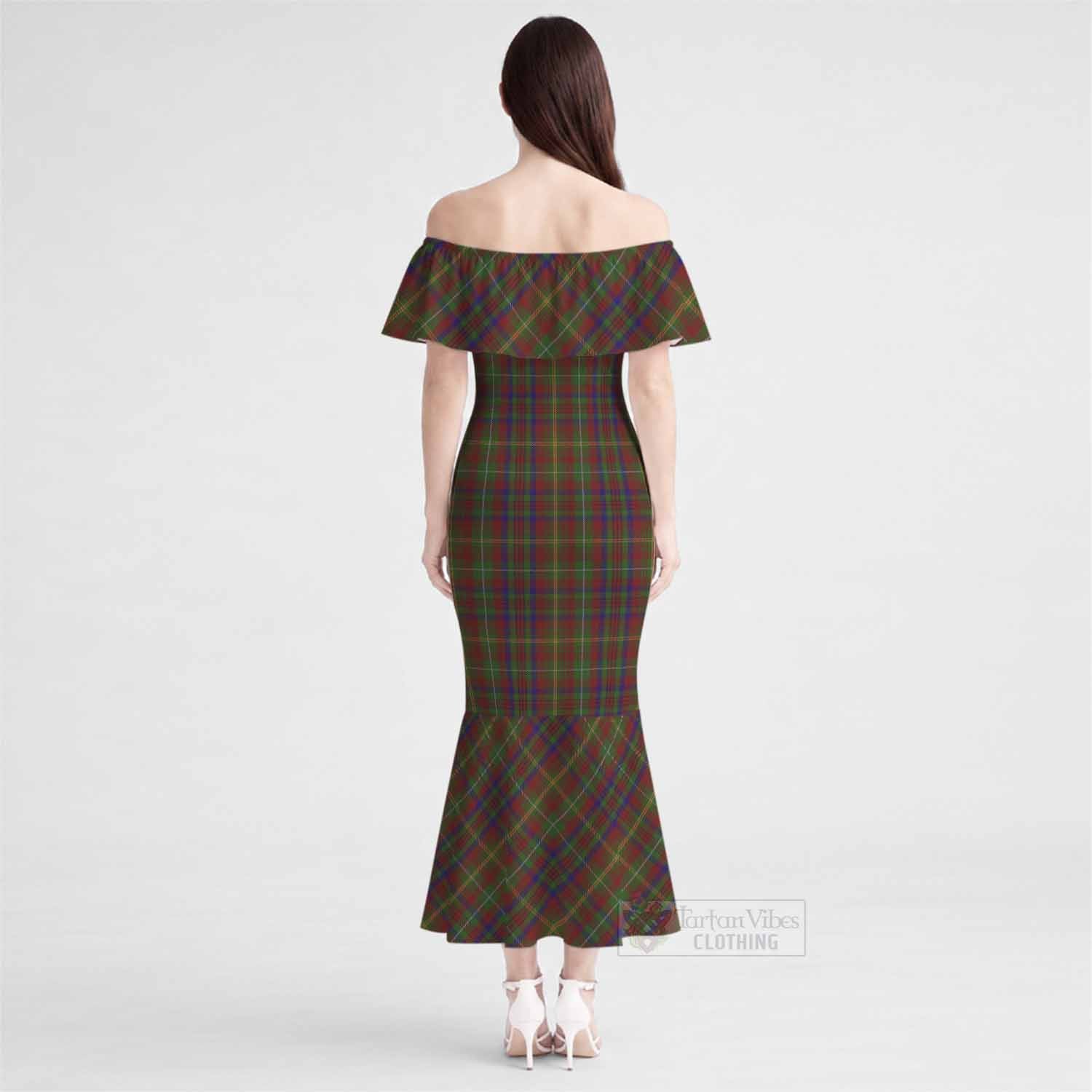 MacMaster (McMaster) Tartan Off Shoulder Ruffle Mermaid Maxi Dress - Tartan Vibes Clothing