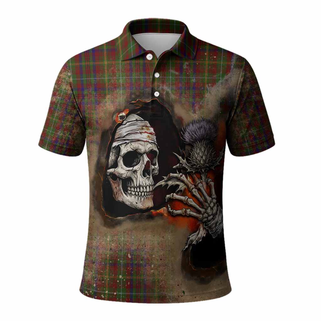 MacMaster (McMaster) Tartan Polo Shirt Halloween Skeleton With Thistle Burning Effect Kid - Tartan Vibes Clothing