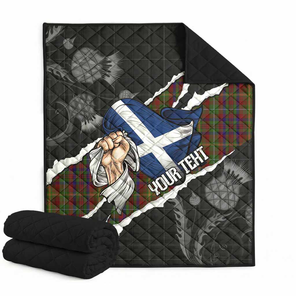 MacMaster (McMaster) Tartan Premium Quilt Hands with Scotland National Flags