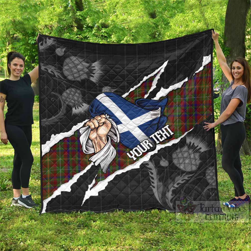MacMaster (McMaster) Tartan Premium Quilt Hands with Scotland National Flags