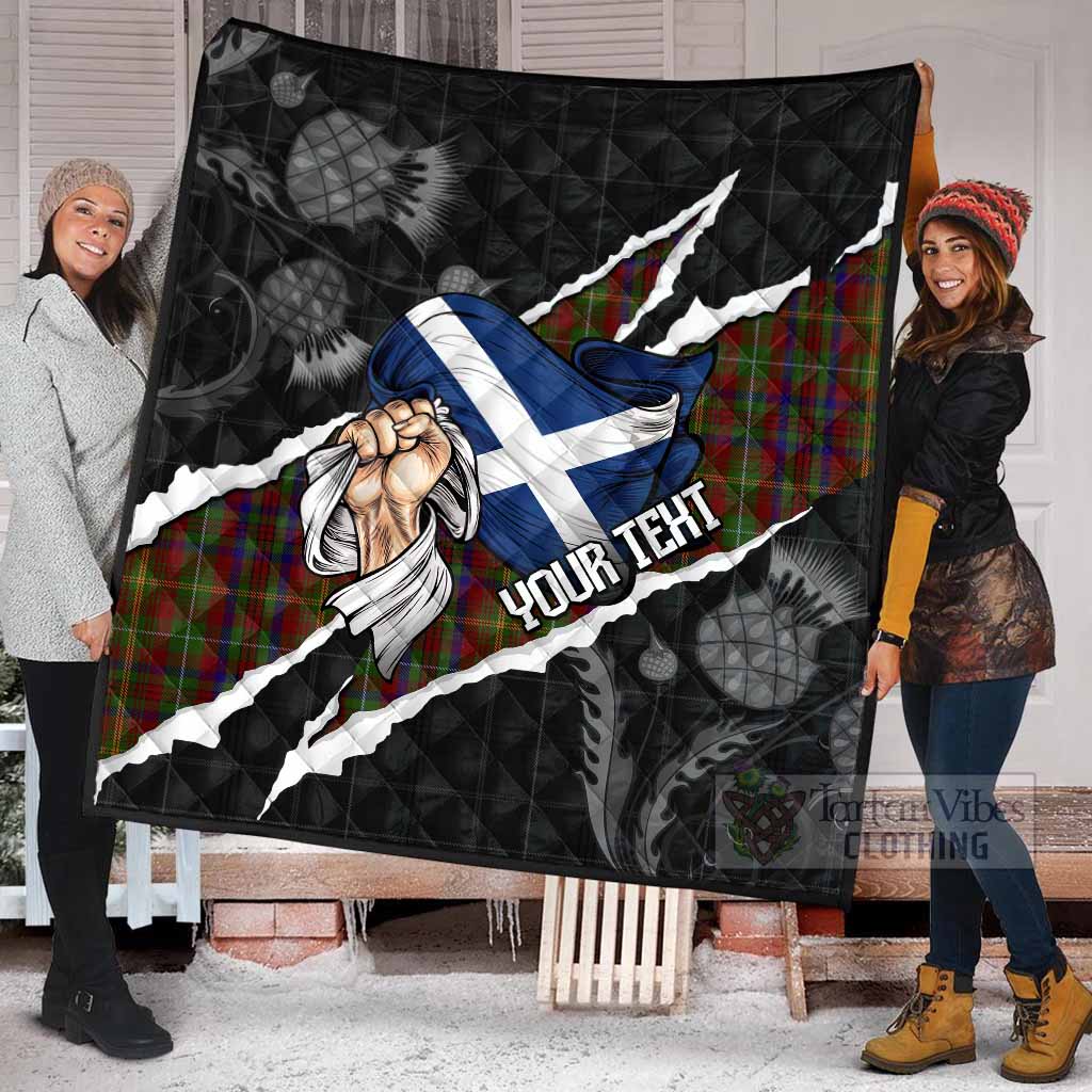 MacMaster (McMaster) Tartan Premium Quilt Hands with Scotland National Flags