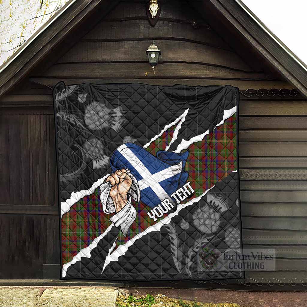 MacMaster (McMaster) Tartan Premium Quilt Hands with Scotland National Flags
