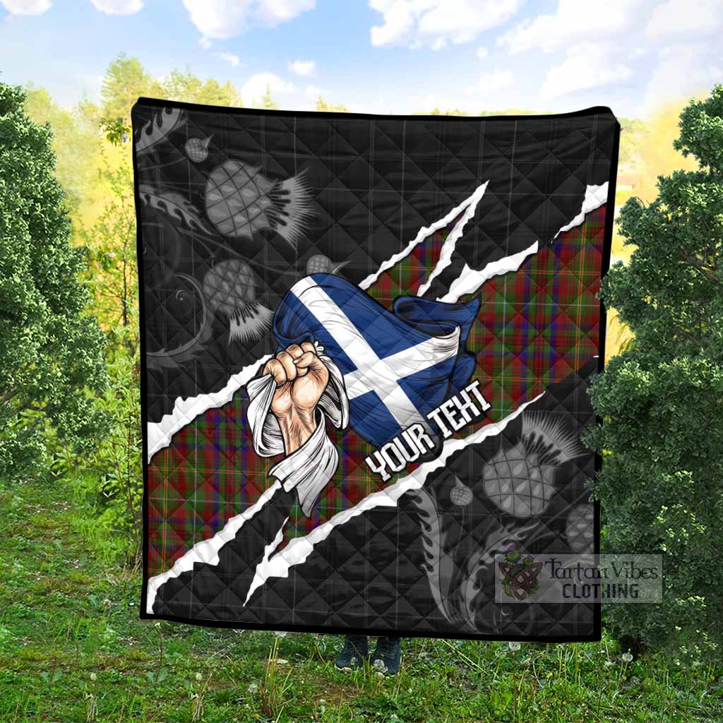 MacMaster (McMaster) Tartan Premium Quilt Hands with Scotland National Flags