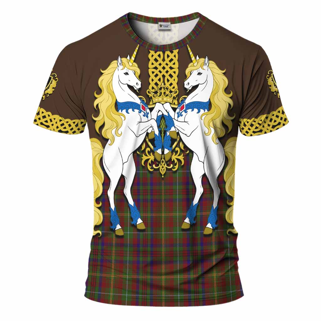 MacMaster (McMaster) Tartan T-Shirt Unicorn Celtic Knot And Thistle Emblem