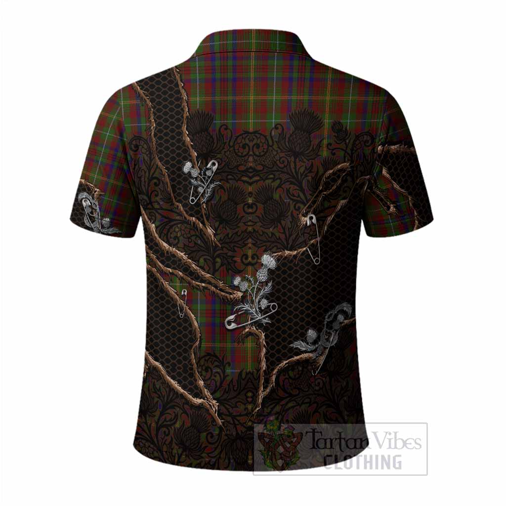 MacMaster (McMaster) Tartan Thistle Dark Gothic Polo Shirt - Tartan Vibes Clothing