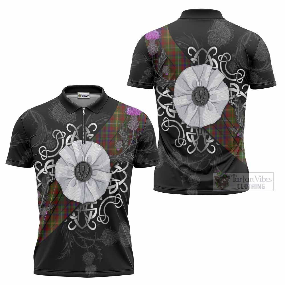 MacMaster (McMaster) Tartan Zipper Polo Shirt Jacobite White Rose - Tartan Vibes Clothing
