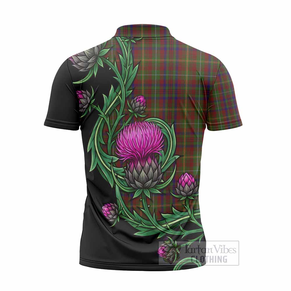 MacMaster (McMaster) Tartan Zipper Polo Shirt Resilient Scottish Thistle - Tartan Vibes Clothing