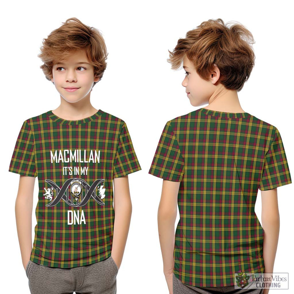 MacMillan (McMillan) Tartan Kid T-Shirt with Family Crest DNA In Me Style Youth XL Size14 - Tartanvibesclothing Shop