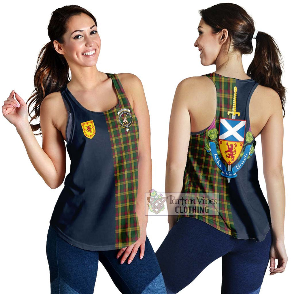 Tartan Vibes Clothing MacMillan Ancient Tartan Women's Racerback Tanks with Scottish Lion Royal Arm Half Style