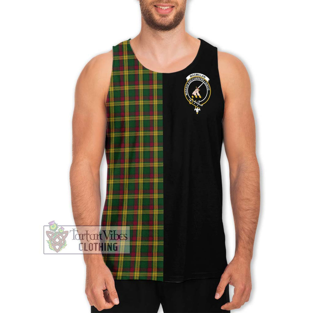 MacMillan (McMillan) Tartan Men's Tank Top with Family Crest and Half Of Me Style Men - Tartanvibesclothing Shop