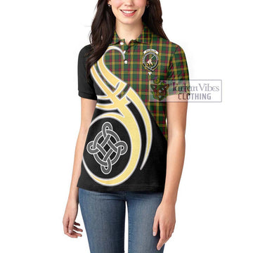 MacMillan (McMillan) Tartan Women's Polo Shirt with Family Crest and Celtic Symbol Style