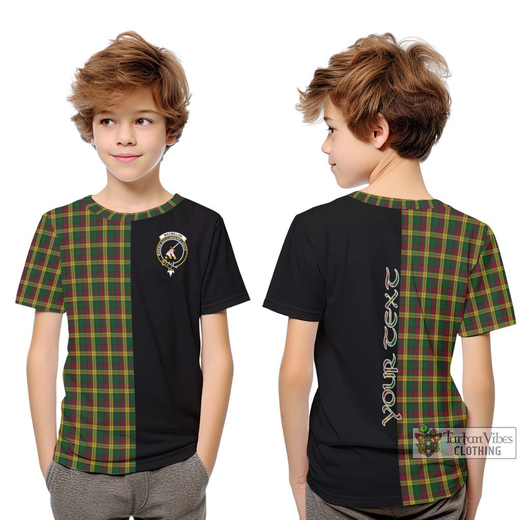 MacMillan (McMillan) Tartan Kid T-Shirt with Family Crest and Half Of Me Style Youth XL Size14 - Tartanvibesclothing Shop