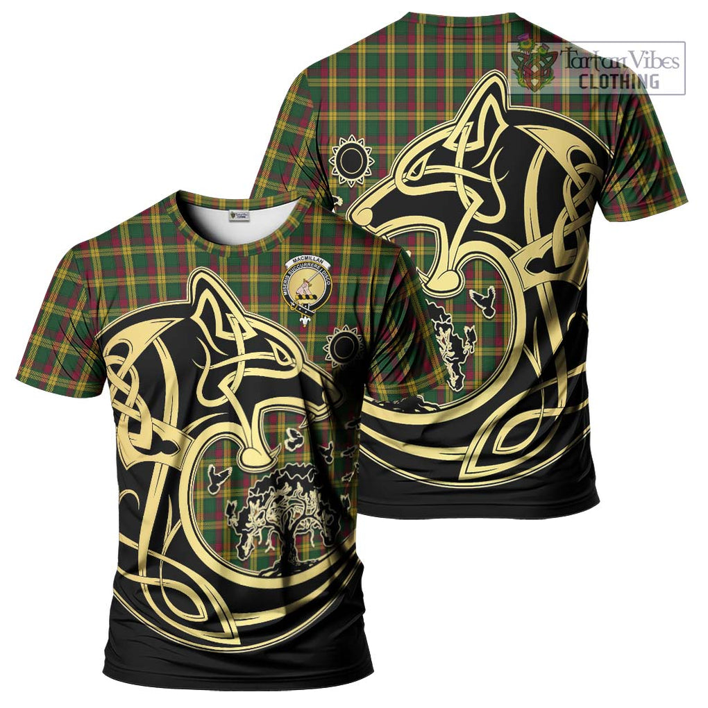 MacMillan (McMillan) Tartan T-Shirt with Family Crest Celtic Wolf Style Kid's Shirt - Tartan Vibes Clothing